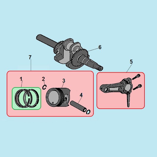 Поршень и коленвал Champion SC6448